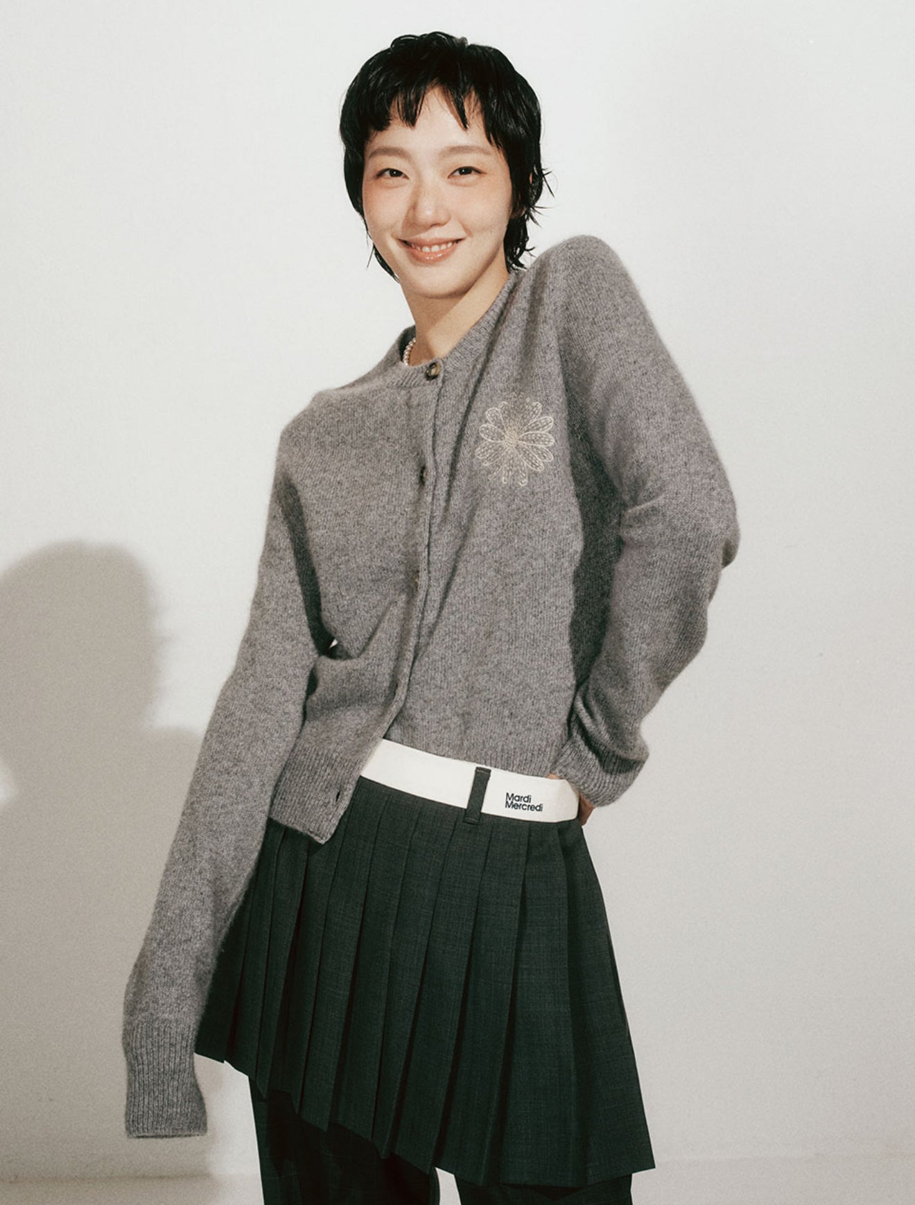 韓國 Mardi Mercredi Raccoon Blended Cardigan Round Neck【MM180】