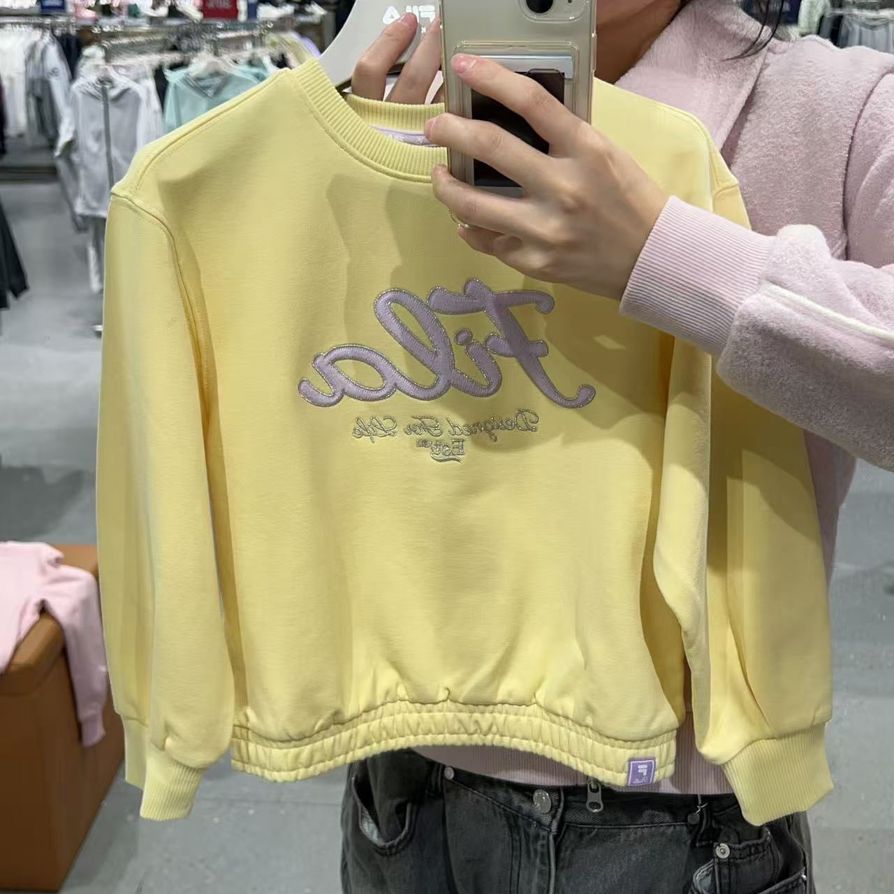 韓國 FILA Kids Velour Applique Long Sleeve【FA073】