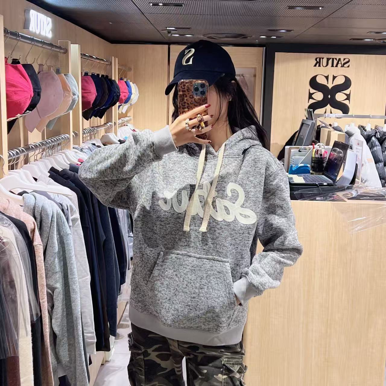 韓國 Satur Lugo Heather Terry Hooded T-Shirt【SR220】