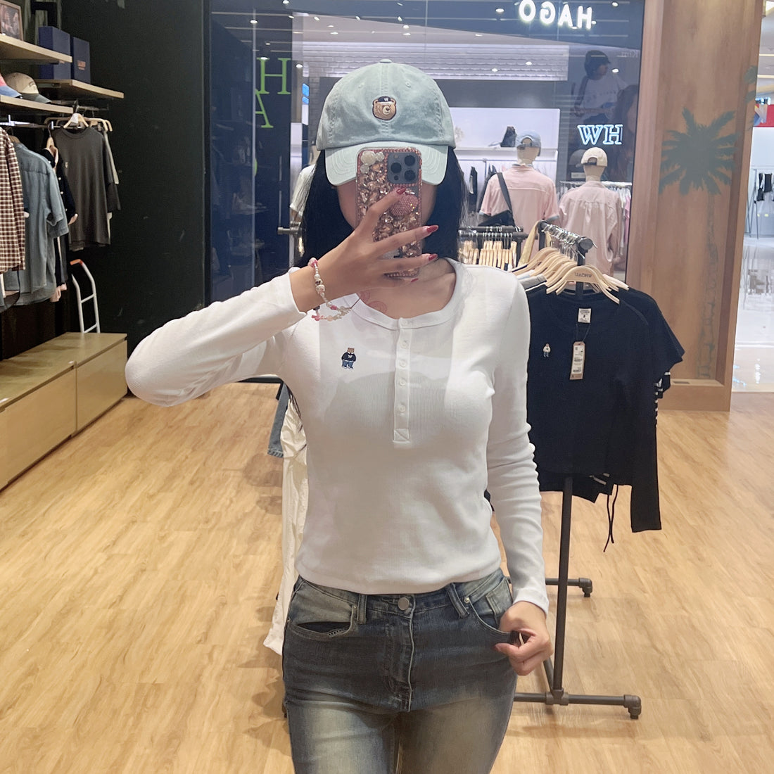 韓國 Who.A.U Steve Henry Neck T-Shirt【WA195】