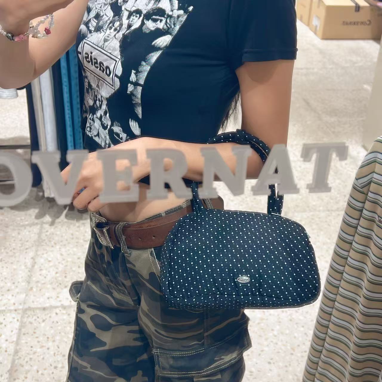 韓國 Covernat Clover Heart Dot Top Handle Tote Bag【CO023】