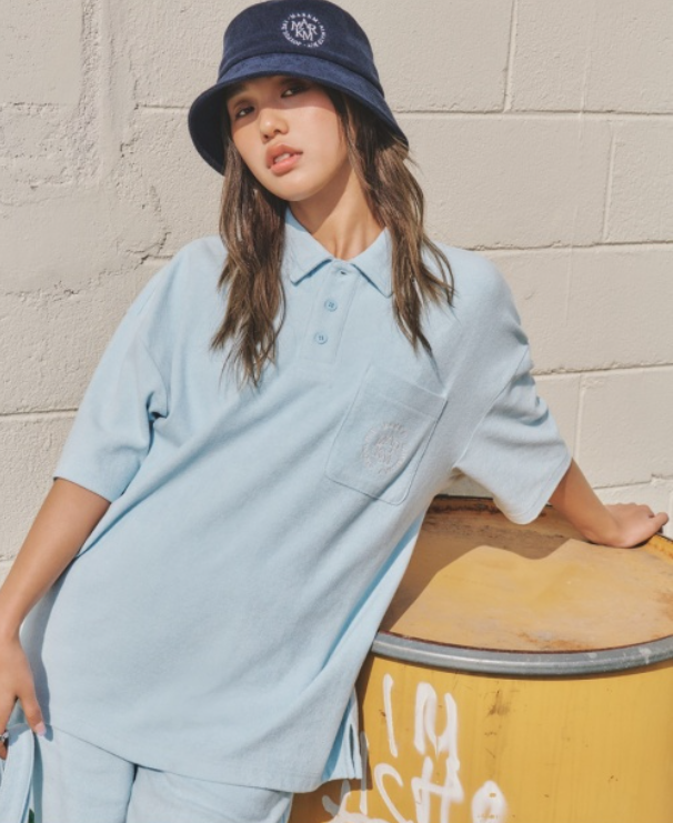 韓國 Markm Solid Terry Set-Up Collar T-Shirt【MA193】