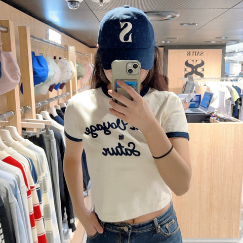 韓國 Satur Bon Voyage Ringer T-Shirt【SR092】