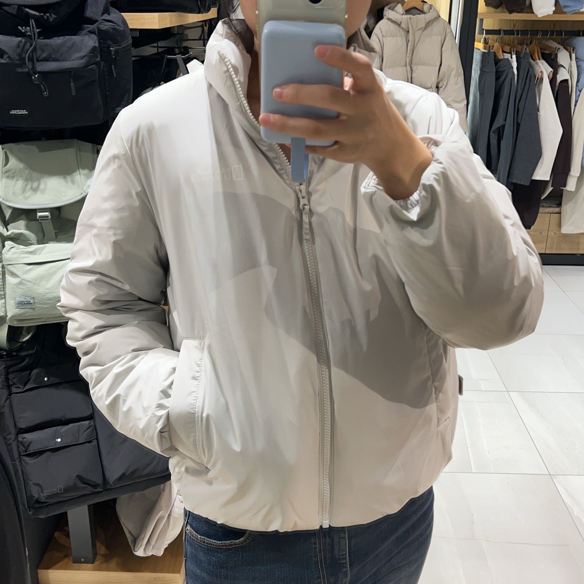 【現貨】韓國 National Geographic Women's Fowlie Stand-Neck Non-Quilted Duck Down Jumper (鴨絨)【NG182】