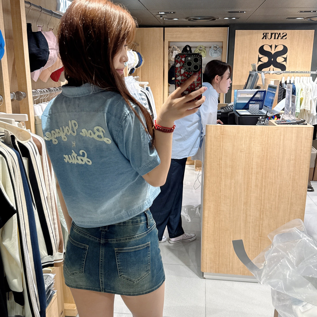 韓國 Satur Bon Voyage Denim Shirt【SR122】