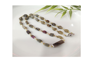 泥地櫻花鑽切四棱項鍊【SE867】