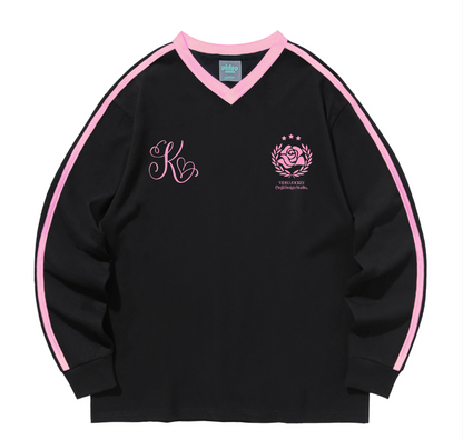 韓國 Video Jockey Rose Day Sports LS T-Shirt【VJ081】
