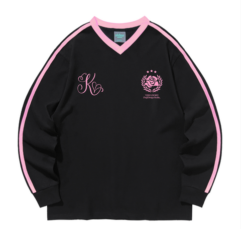 韓國 Video Jockey Rose Day Sports LS T-Shirt【VJ081】