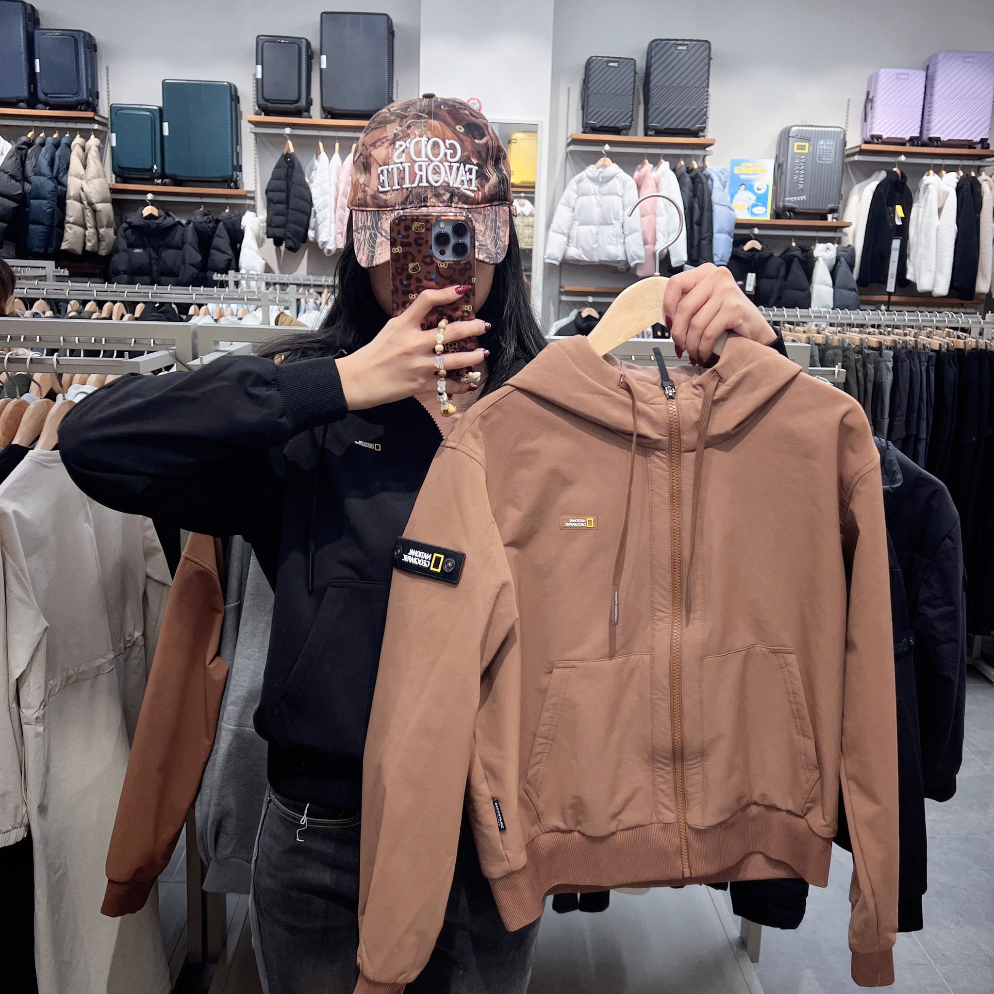 韓國 National Geographic Women's Archelon Double Warm Woven Training Hoodie【NG212】