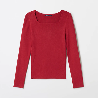 韓國 SPAO Square Neck Knit【SP204】