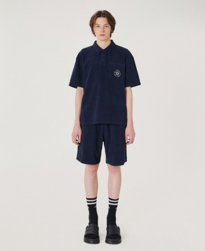 韓國 Markm Solid Terry Set-Up Collar T-Shirt【MA193】