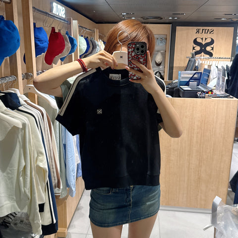 韓國 Satur Lawton Crop Half Sweatshirt【SR128】