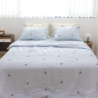 韓國 浪滿六月法式蝴蝶刺繡結莫代爾(無花邊)【SM418】