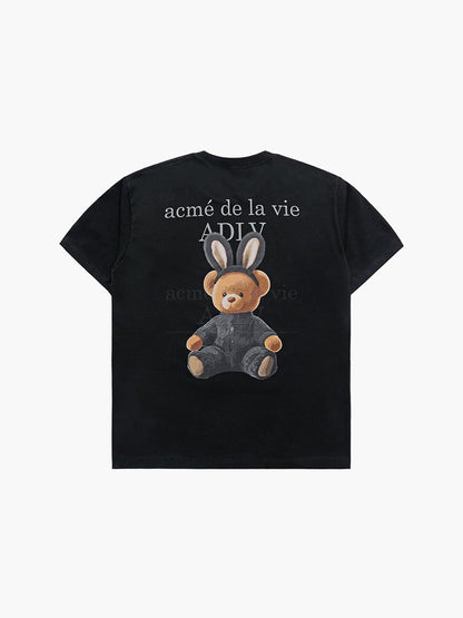 韓國 ADLV RABBIT BEAR DOLL LOGO SHORT SLEEVE T-SHIRT【AD007】