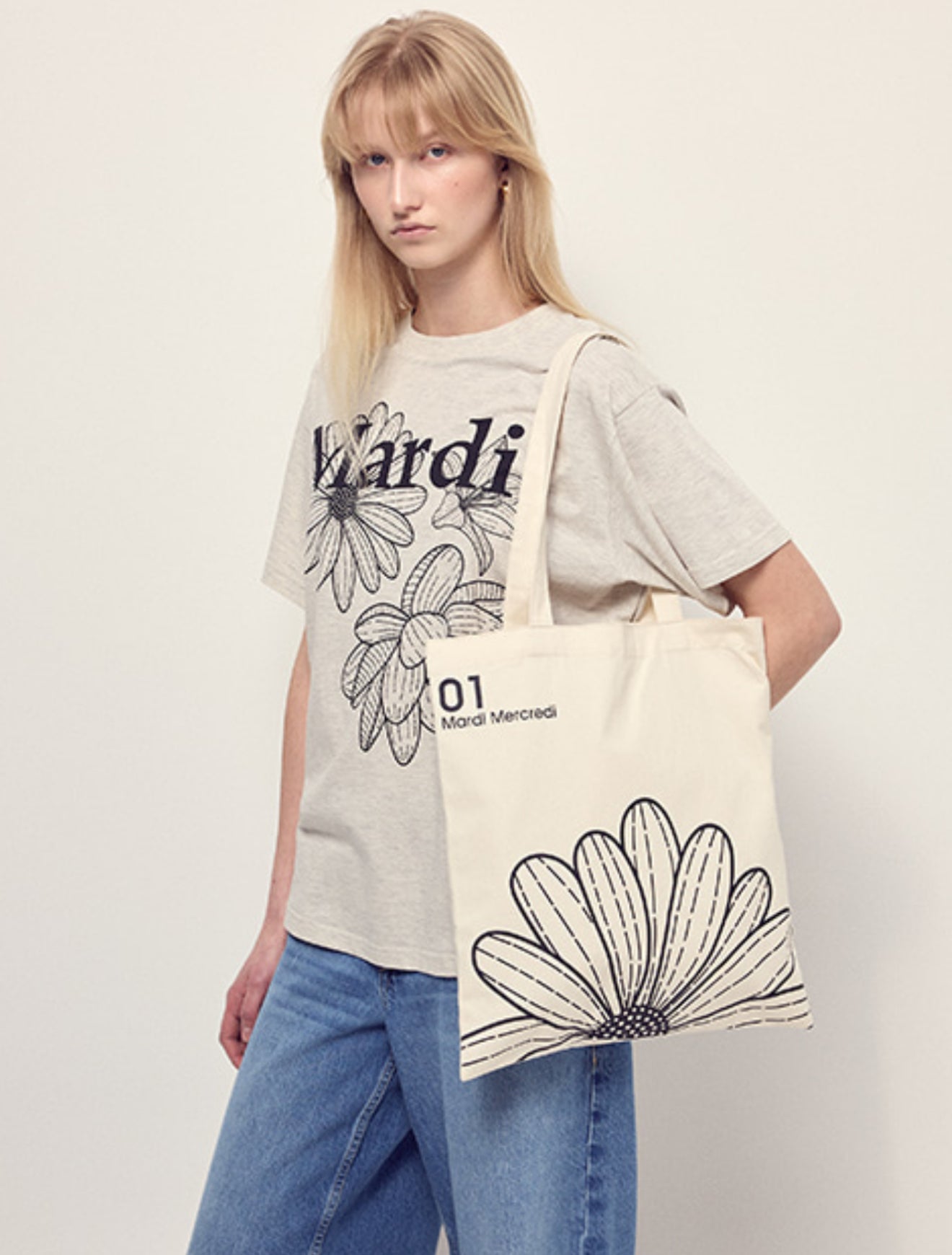 韓國 Mardi Mercredi CANVAS BAG FLOWER【MM044】