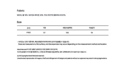 韓國 Mardi Mercredi Les Cadeaux Wool Muffler Check【MM179】
