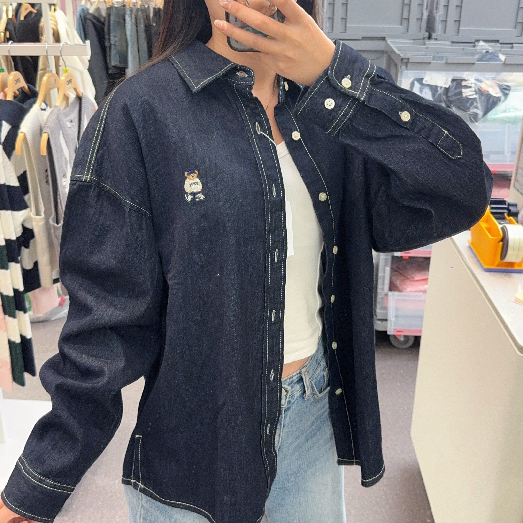 韓國 SPAO Denim Overfit Shirt【SP066】