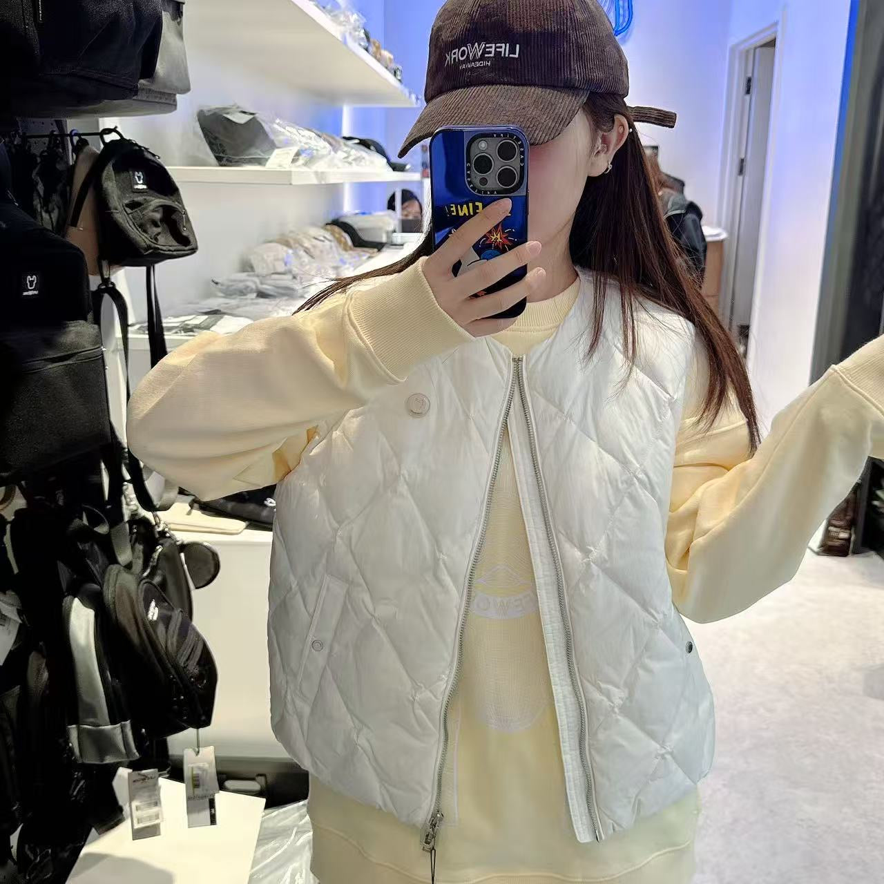 韓國 LifeWork Women's Lite Diamond Quilted Mid Down Vest (鴨絨)【LW027】