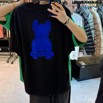 韓國 LifeWork Flocked Ladok Print T-Shirt【LW040】