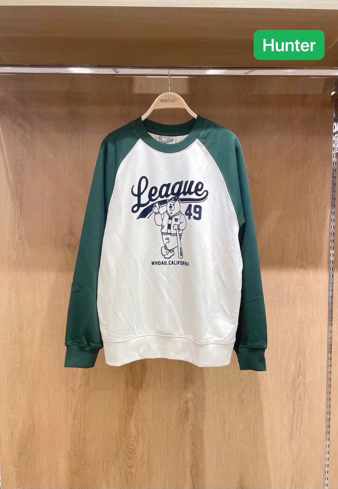 韓國 Who.A.U Steve Raglan Sweatshirt【WA232】