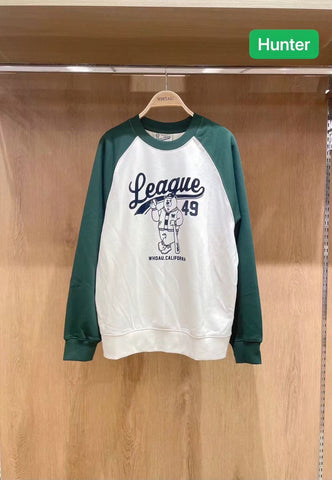 韓國 Who.A.U Steve Raglan Sweatshirt【WA232】