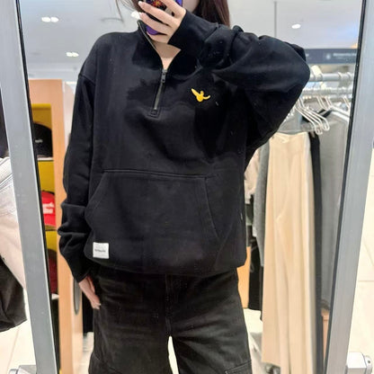 韓國 Mark Gonzales Angel Wappen Half Zip-Up Sweatshirt【MG151】