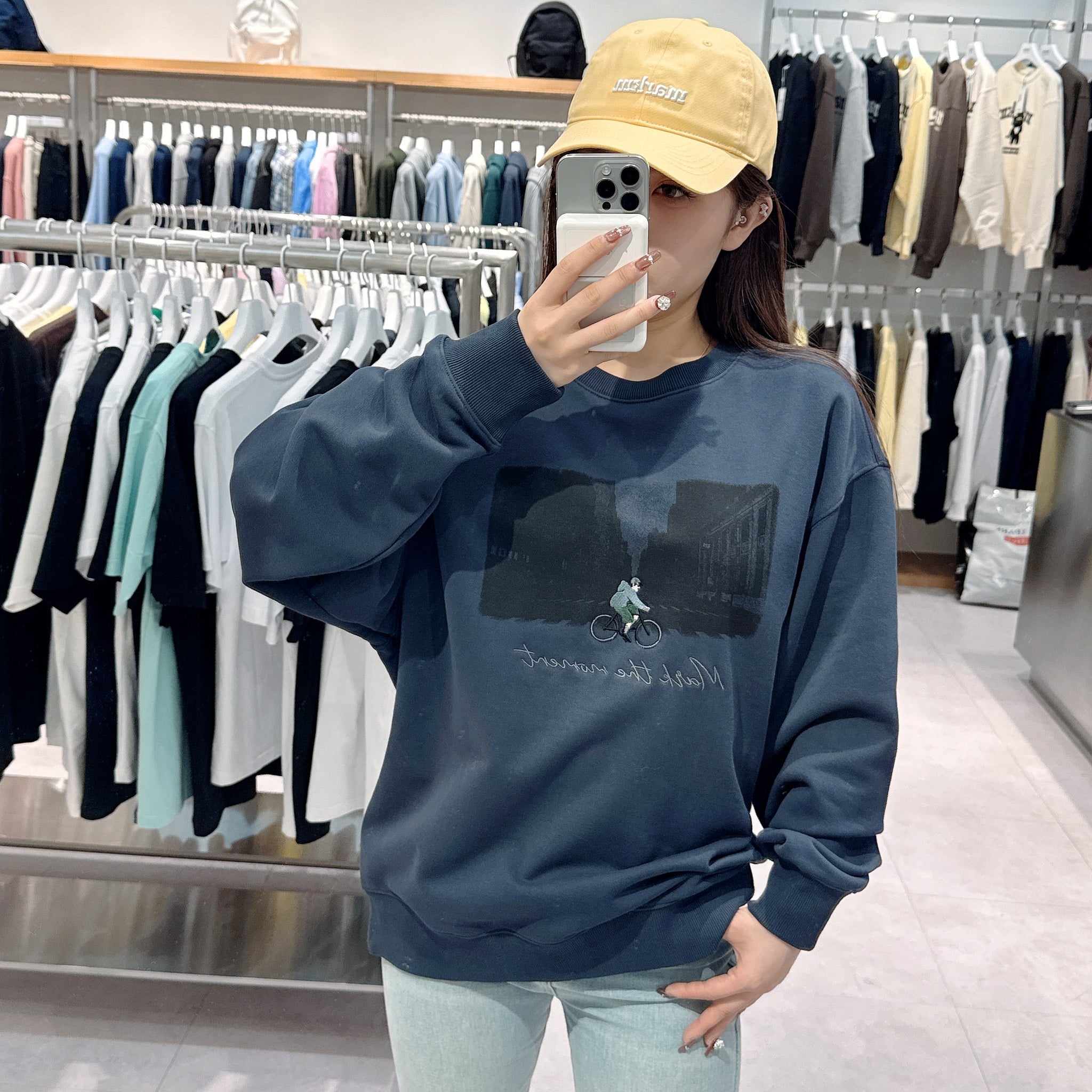 韓國 Markm VINTAGE PRINT BOARDER SWEATSHIRT【MA070】