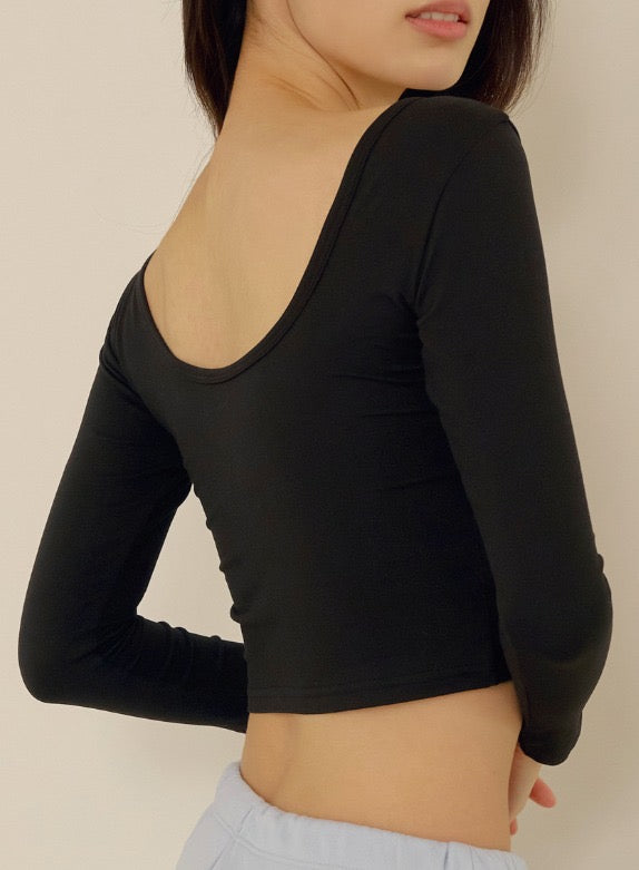 韓國 Marun5 Heat Touch 2025最新款 女裝Slim U領短身 瑞士研發 - 專利發熱保暖衣/打底衫【SE309】