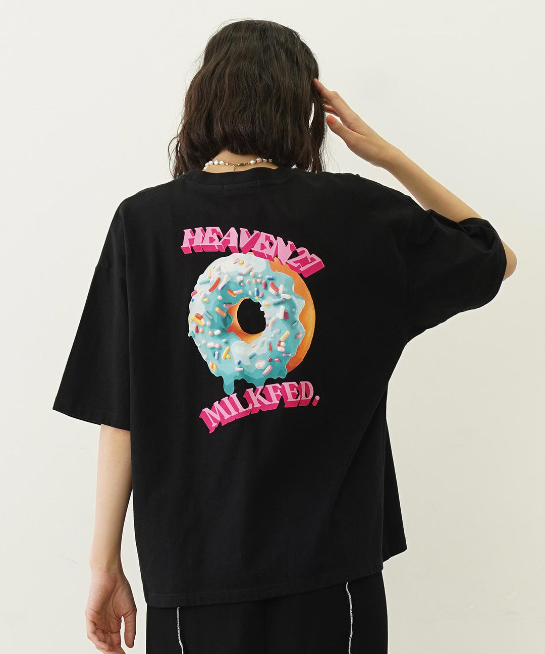 日本直送 MILKFED DONUT AND LOGO WIDE S/S TEE【SJ030】