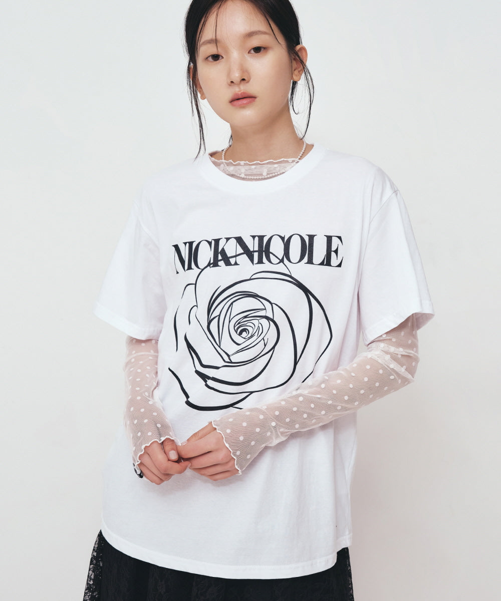 韓國 Nick Nicole Big Rose Sleeve Top【NK029】