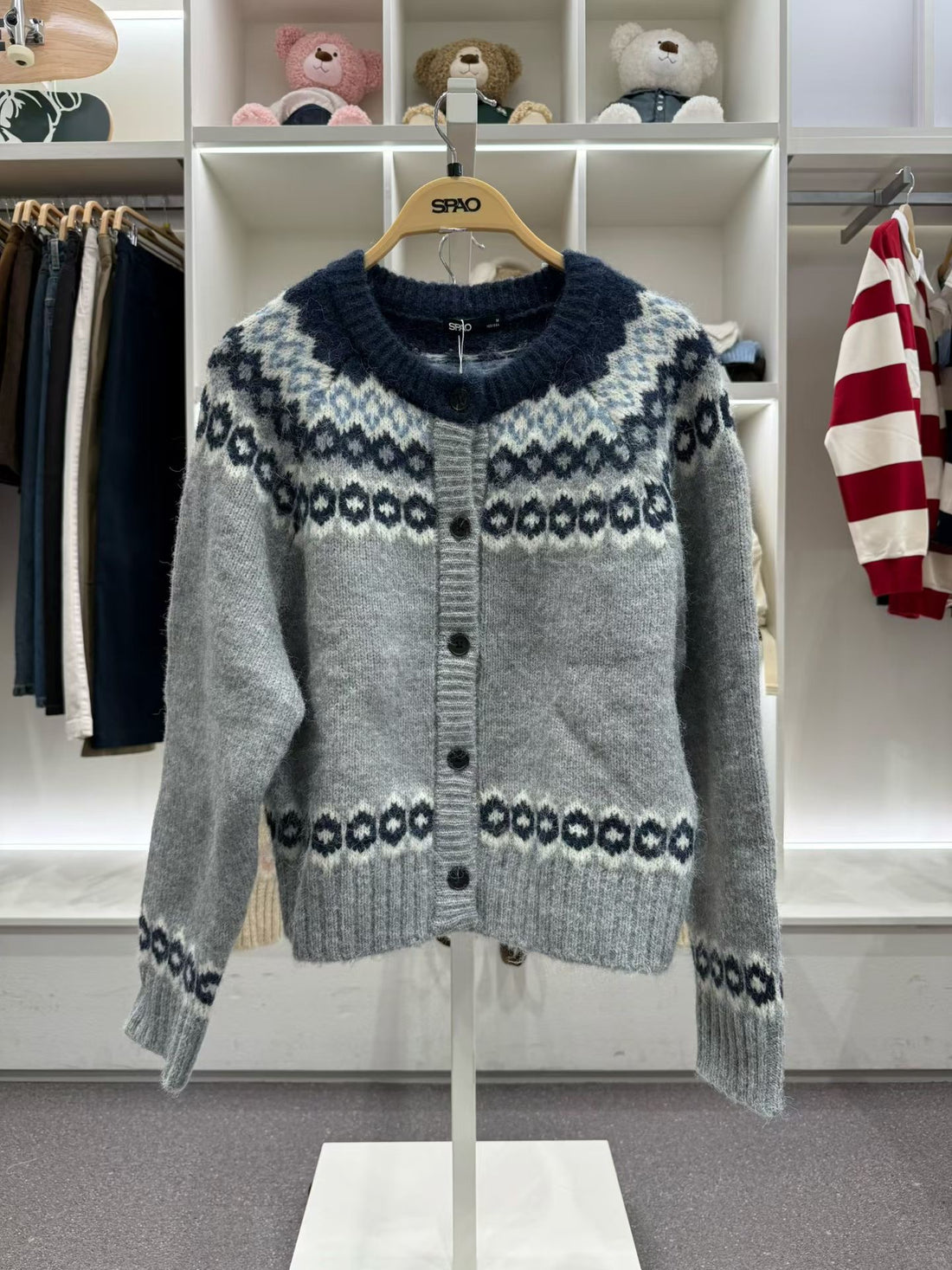 韓國 SPAO Fair Isle Cardigan【SP282】