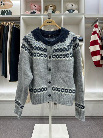 韓國 SPAO Fair Isle Cardigan【SP282】