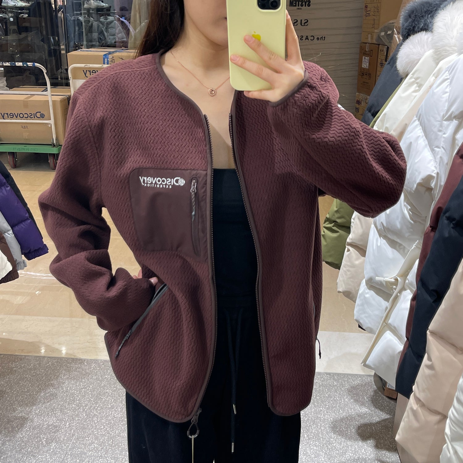 韓國 Discovery Jacquard Fleece Jacket【DY019】 - STT Mall HK 靚太網購