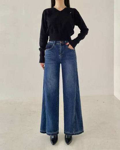 韓國 HowLuk 牛仔褲 刷薄毛 (冬季款)【H5616_1】