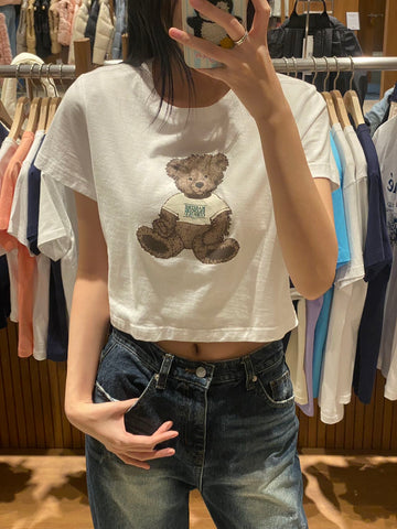 韓國 MFG DOODLE BEAR CROP 【MF167】 - STT Mall HK 靚太網購