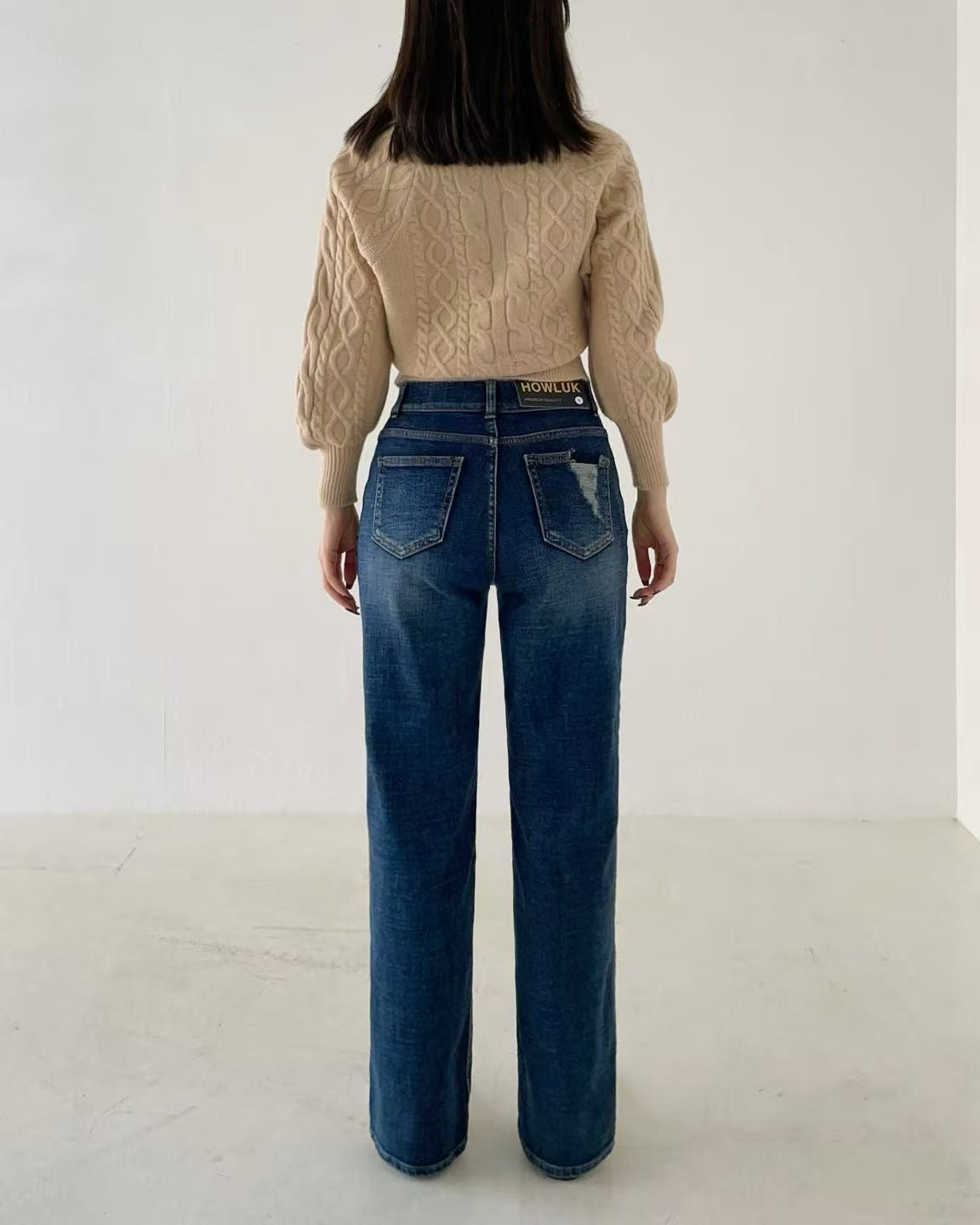 韓國 HowLuk 牛仔褲 刷薄毛  (冬季款)【H2560】