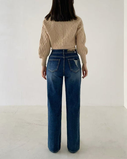 韓國 HowLuk 牛仔褲 刷薄毛  (冬季款)【H2560】