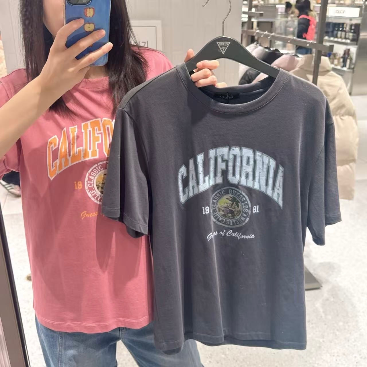 韓國 Guess Uni Semi-Overfit Vintage Logo Short Sleeve T-shirt【GU006】