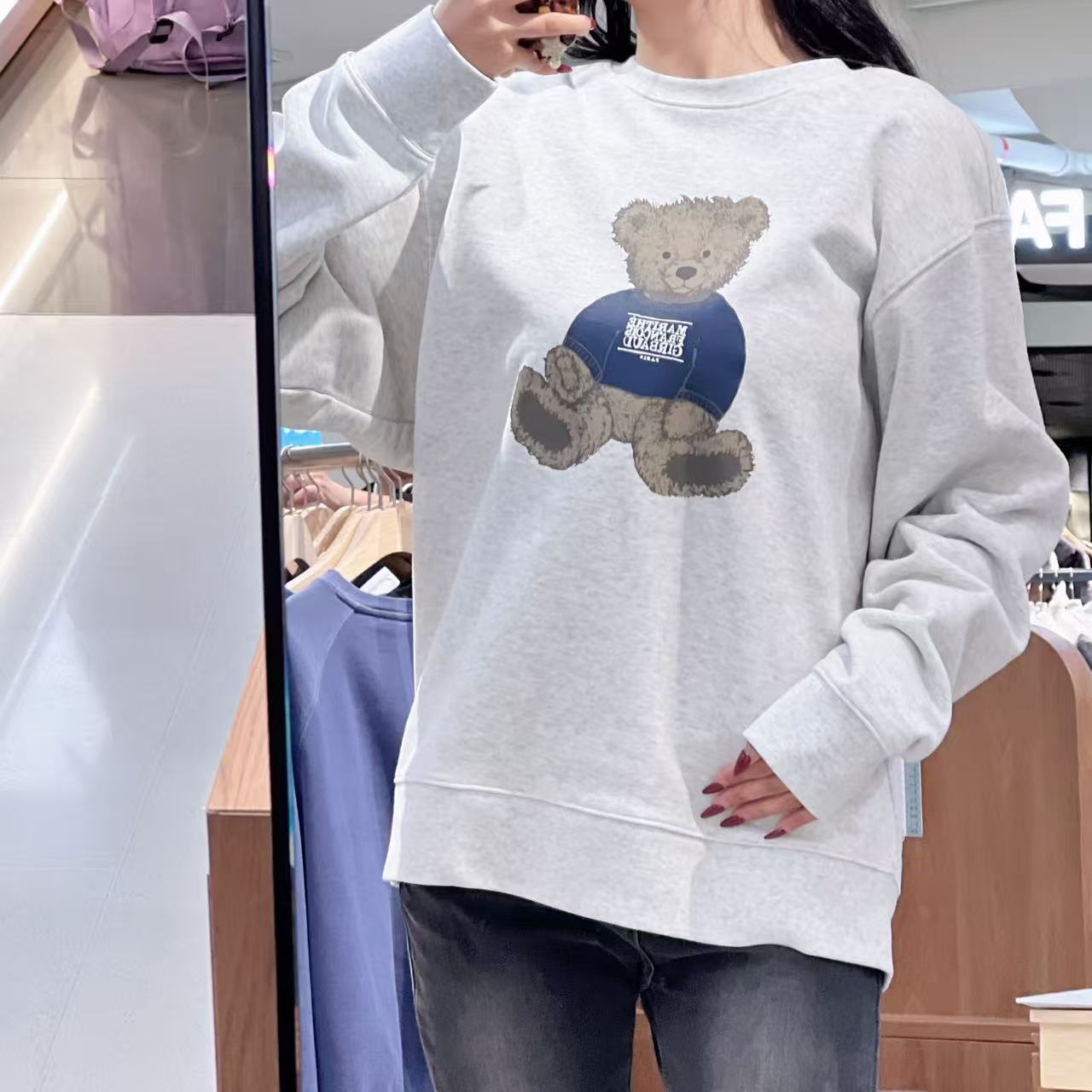 韓國 Marithe Francois Girbaud Doodle Bear Sweatshirt【MF682】