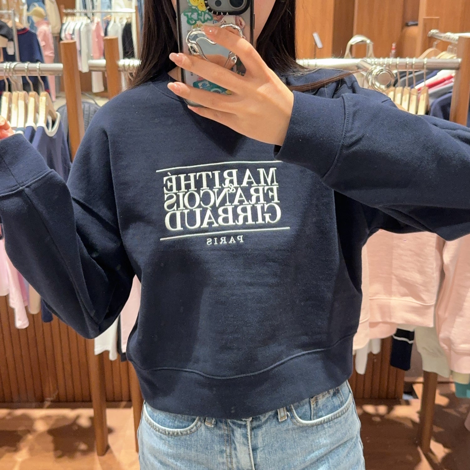 韓國 Marithe Francois Girbaud W CLASSIC LOGO CROP SWEATSHIRT【MF323】