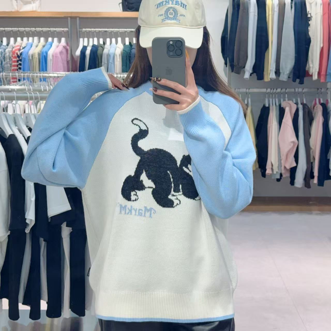 韓國 Markm KITTEN RAGLAN CREWNECK KNIT【MA081】