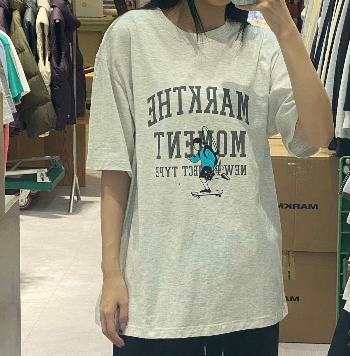 韓國 Markm BIG SLOGAN BOARDER TSHIRT【MA058】 - STT Mall HK 靚太網購
