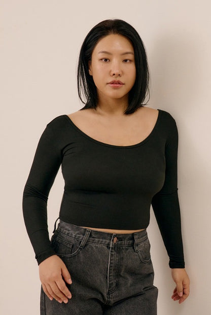 韓國 Marun5 Heat Touch 2025最新款 女裝Slim U領短身 瑞士研發 - 專利發熱保暖衣/打底衫【SE309】