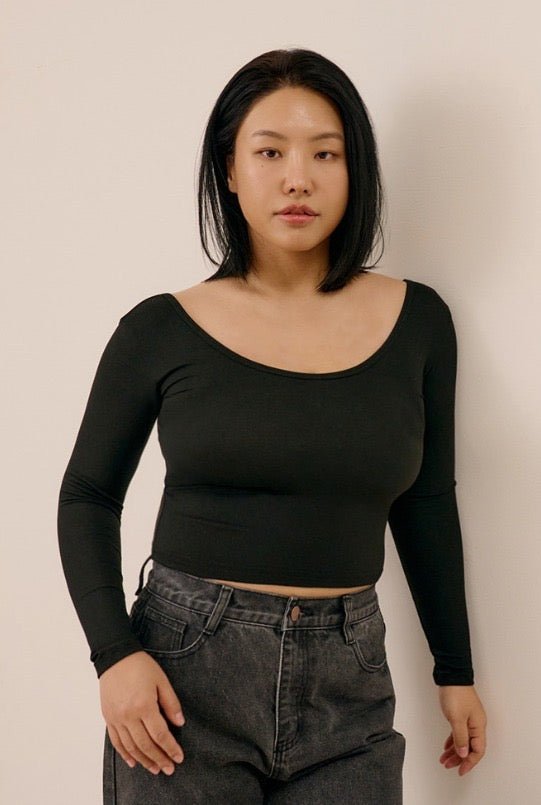 韓國 Marun5 Heat Touch 2025最新款 女裝Slim U領短身 瑞士研發 - 專利發熱保暖衣/打底衫【SE309】