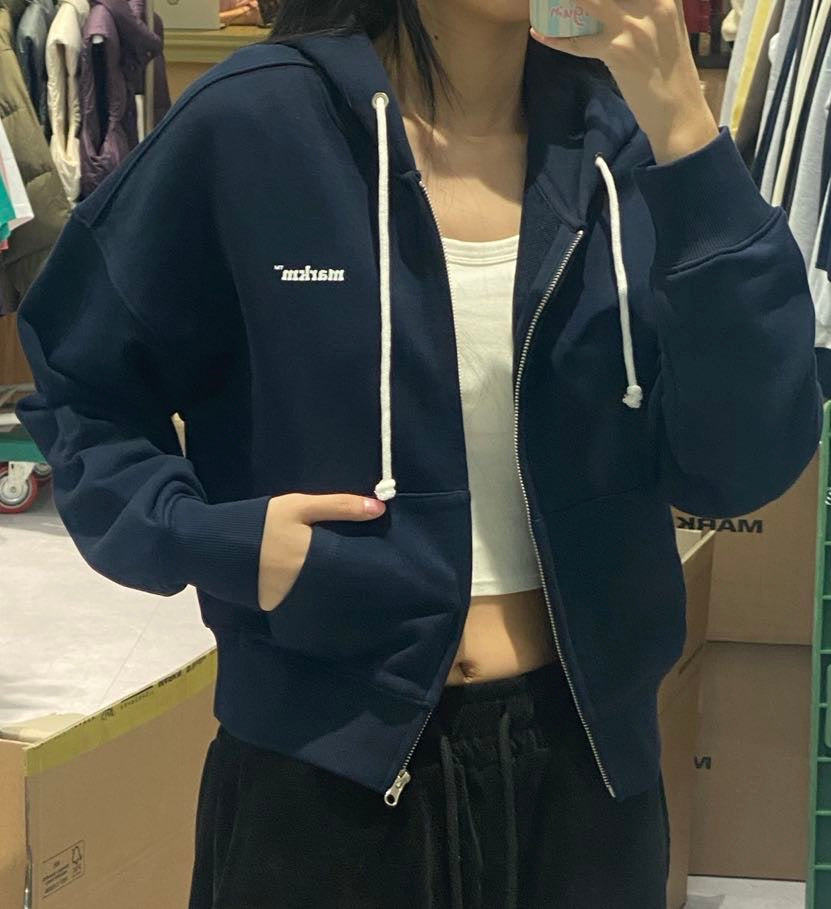 韓國 Markm SMALL LOGO CROP HOOD ZIP UP【MA065】 - STT Mall HK 靚太網購