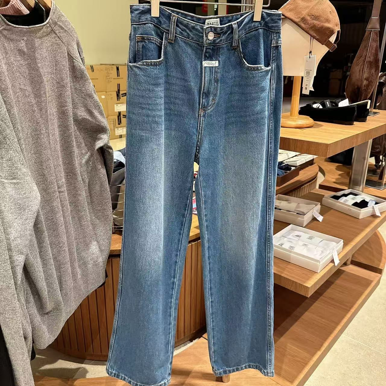 韓國 Marithe Francois Girbaud W High Straight Denim Pants【MF730】