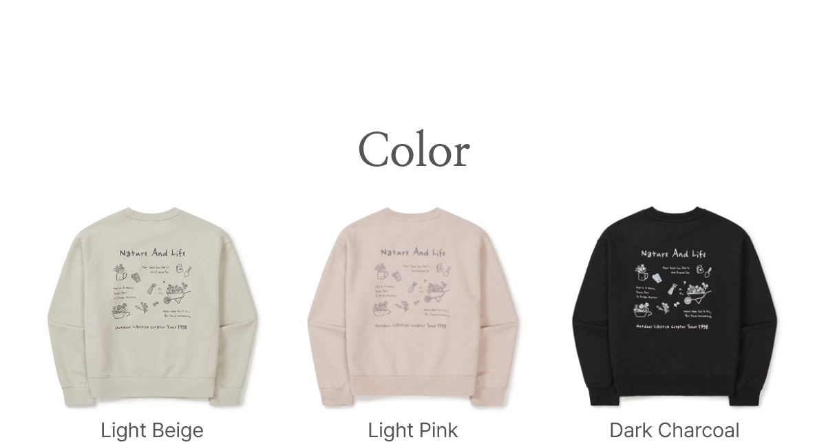 韓國 Snowpeak Women's Gardening Graphic Semi Crop Sweatshirt【SN099】