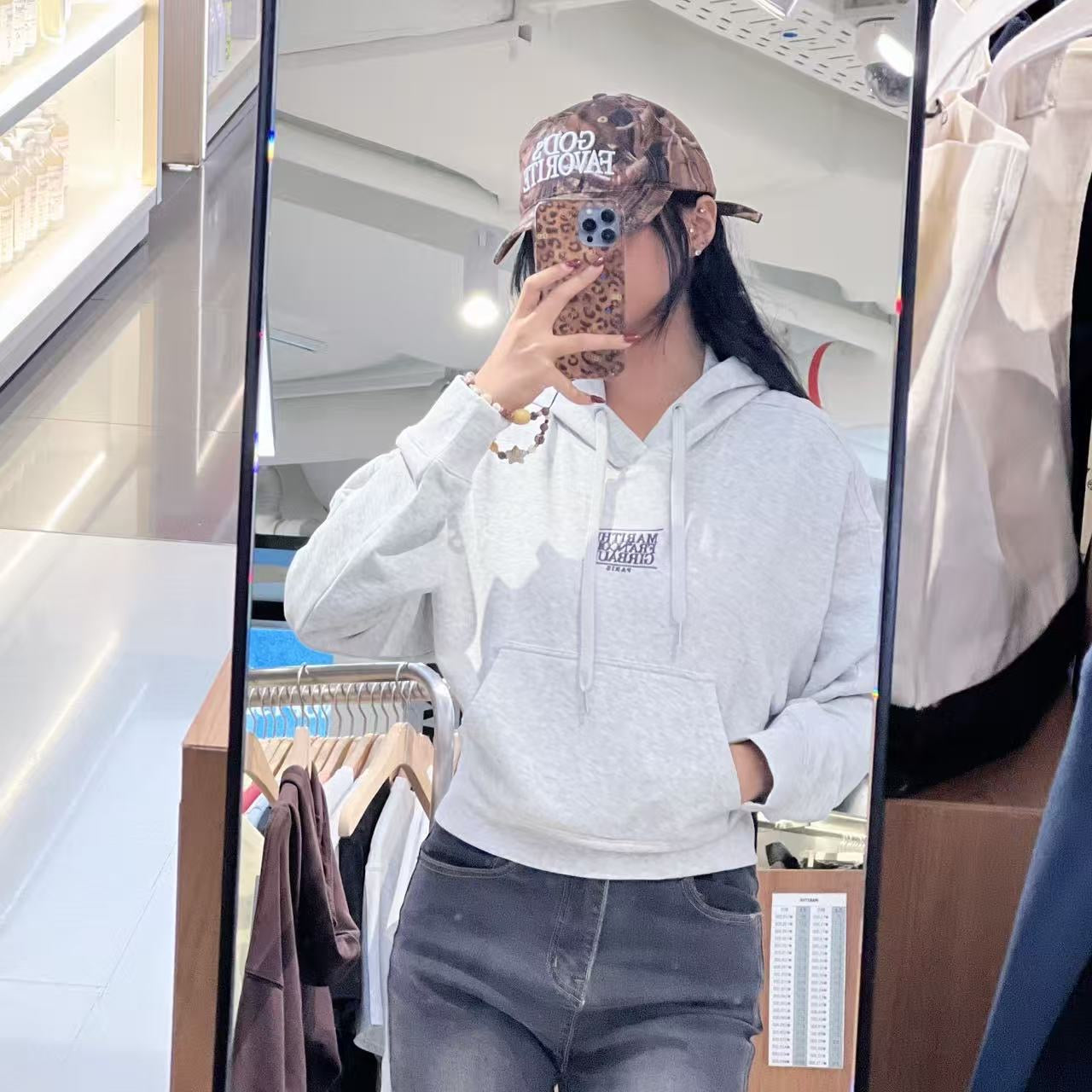 韓國 Marithe Francois Girbaud W Small Classic Logo Crop Hoodie 【MF683】