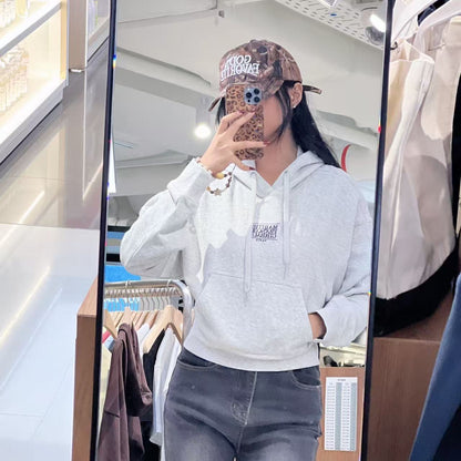 韓國 Marithe Francois Girbaud W Small Classic Logo Crop Hoodie 【MF683】