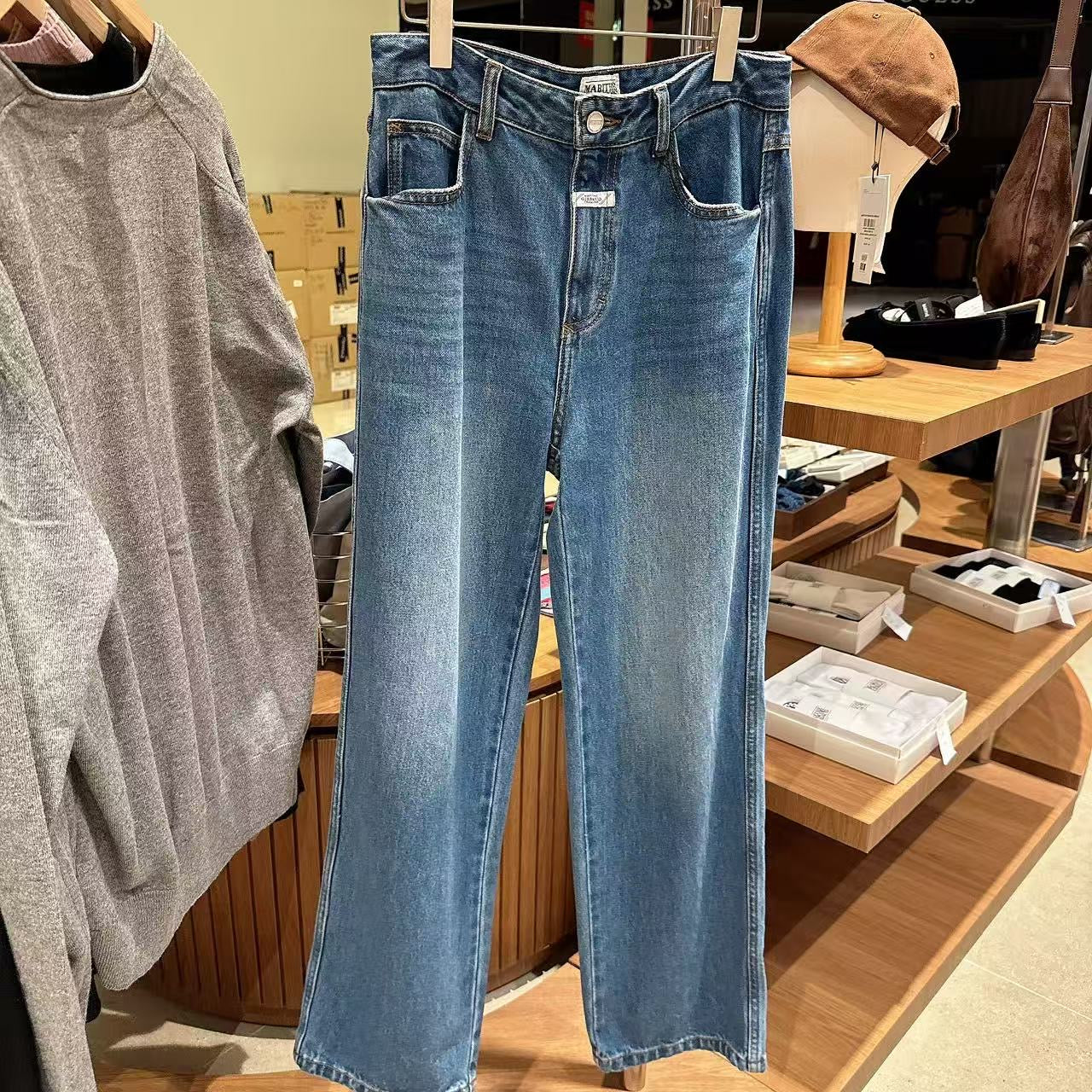 韓國 Marithe Francois Girbaud W High Straight Denim Pants【MF730】